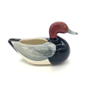 Goss Hand-Painted Underglaze Porcelain Duck Drake Figurine Planter 5"